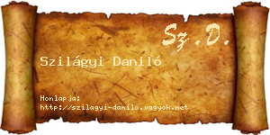 Szilágyi Daniló névjegykártya
